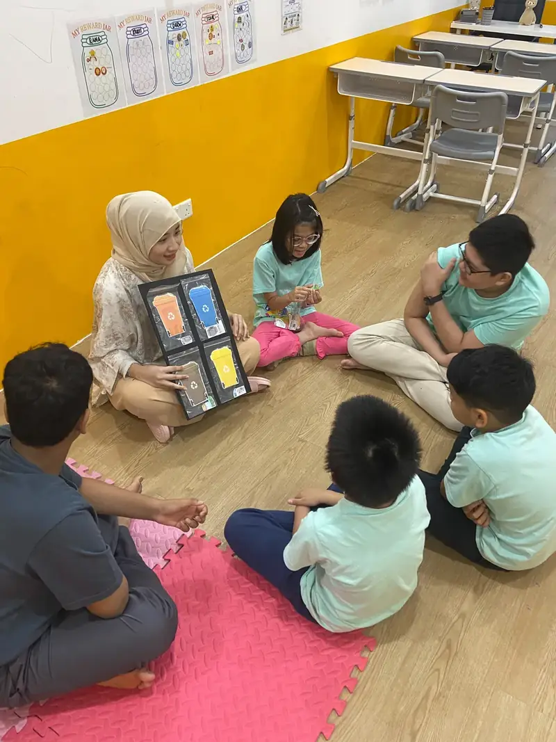 An educator leading learners through a project-based group activity